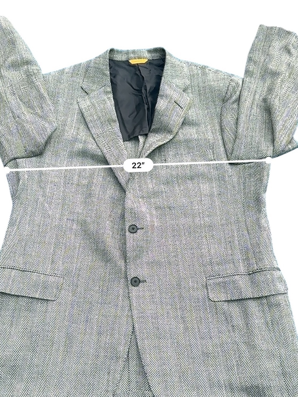 Hickey Freeman 44R Black Gray Sport Coat Blazer Houndstooth USA Made - Picture 11 of 13